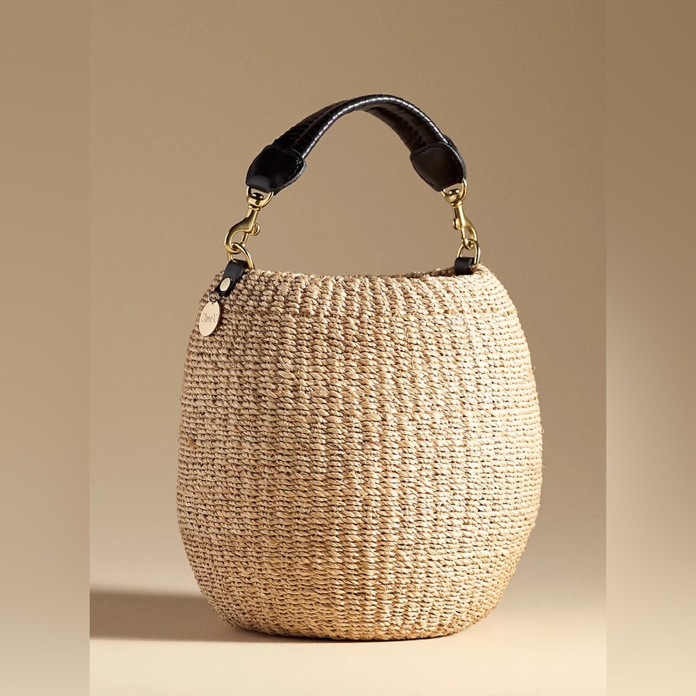 Clare V. Pot de Miel bucket bag with leather handle